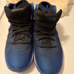 Nike Air Jordan XXXI Men's Black and Royal Blue High-Top Sneakers